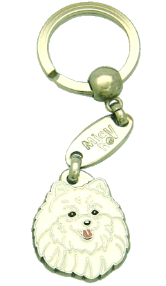 POMERANIAN WHITE - pet ID tag, dog ID tags, pet tags, personalized pet tags MjavHov - engraved pet tags online